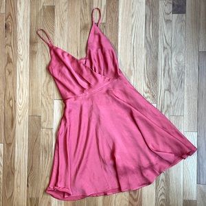 Slinky pink skater skirt style dress